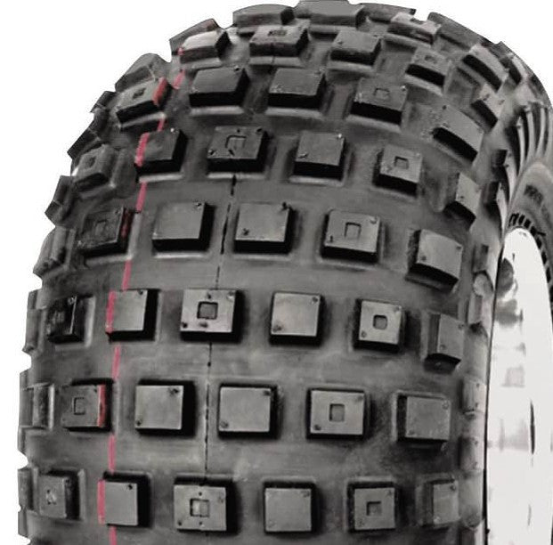 ASSEMBLY - 9"x8.50" Galv Rim, 4/4" PCD, ET-38, 25/12-9 2PR HF240A Knobbly Tyre