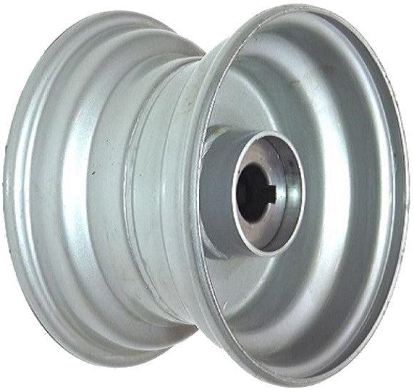 8"x5.50" Galv Rim, 52mm Bore, 85mm Hub Length, 52mm x 25mm Keyed & Plain Bushes + Hubcap (Pre-assembled)