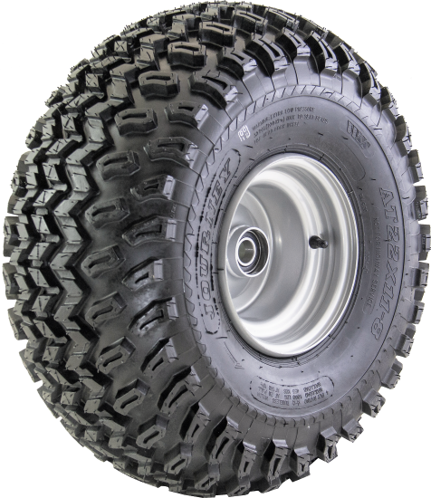 ASSEMBLY - 8"x7.00" Steel Rim, 25mm HS Bearings, 22/11-8 4PR P334 Knobbly ATV Tyre