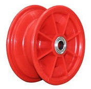 6"x63mm Red/Yellow Plastic Rim, 35mm Bore, 88mm Hub Length, ¾" Flange Bearings