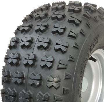 ASSEMBLY - 8"x7.00" Steel Rim, 25mm High Speed Bearings, 20/10-8 4PR P3030 Knobbly ATV Tyre