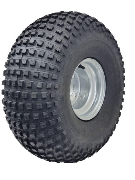 ASSEMBLY - 8"x7.00" Galv Rim, 4/4" PCD, 22/11-8 4PR P323 Knobbly ATV Tyre