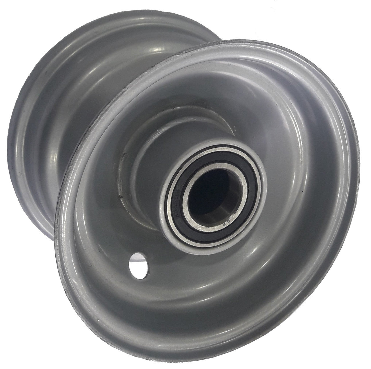4"x2.50" 1-Pc Steel Rim, 47mm Bore, 64mm Hub Length, 47mm x 25mm High Speed Bearings