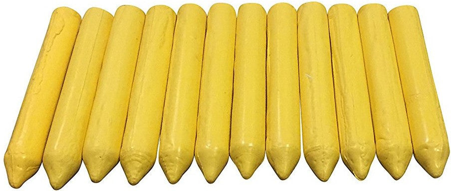 BOX OF 12 - Tyre Crayons, yellow