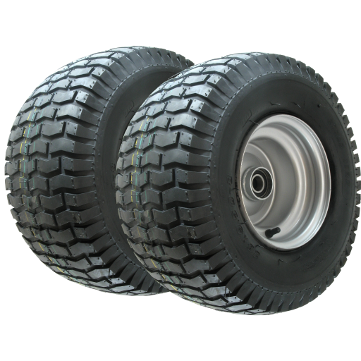 BUNDLE ASSY (2x) - 8"x7.00" Galv Rim, 25mm HS Bearings, Fitted with 18/950-8 4PR V3502 Turf Tyre, + 2 x Stub Axles