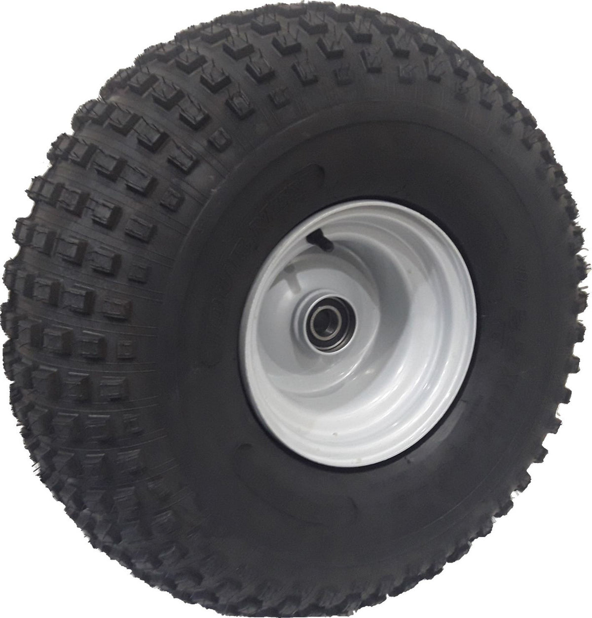 BUNDLE ASSY (2x) - 8"x7.00" Steel Rim, 25mm HS Bearings, Fitted with 22/11-8 4PR P323 Knobbly Tyre, + 2 x Stub Axles