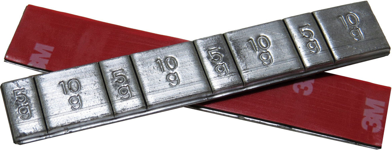 BOX OF 50 STRIPS - Stick-on Lead Wheel Weights 5g/10g x4