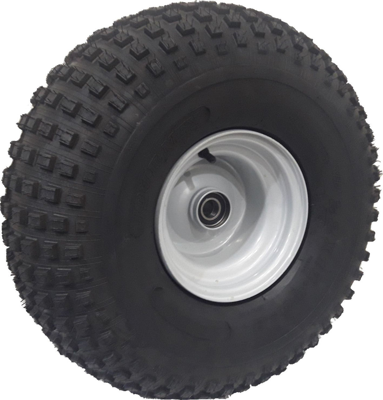 BUNDLE ASSY (2x) - 8"x7.00" Galv Rim, 25mm HS Bearings fitted with 22/11-8 4PR P323 Knobbly Tyre, + 2 x Stub Axles