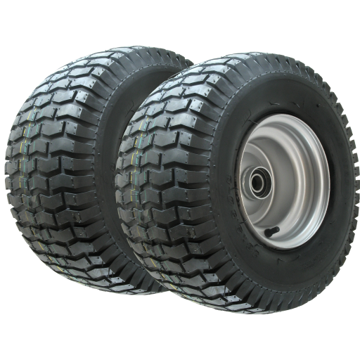 BUNDLE ASSY (2x) - 8"x5.50" Steel Rim, 25mm HS Bearings, Fitted with 16/650-8 4PR V3502 Turf Tyre, + 2 x Stub Axles