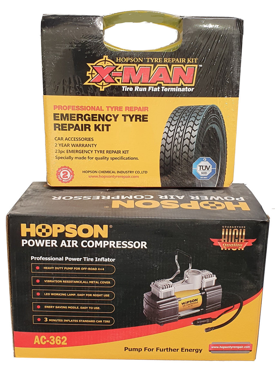 Emergency Kit Tubeless Insert Tool and Strings Repair Kit with 12v Compressor