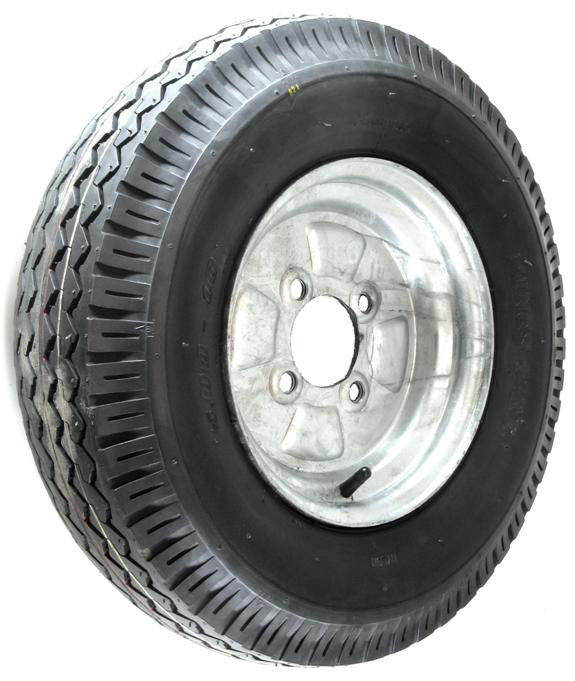 ASSEMBLY - 10"x4.00" Galv Rim, 4/4" PCD, 500-10 8PR K703 HS Trailer Tyre