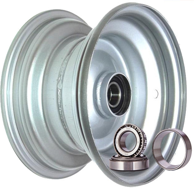 8"x5.50" Steel Rim, 52mm Bore, 85mm Hub Length, 52mm x 25mm Keyed & Plain Bushes + Hubcap (Pre-assembled)