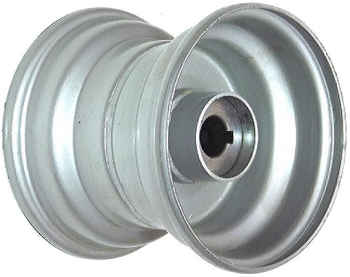 8"x7.00" Steel Rim, 52mm Bore, 85mm Hub Length, 52mm x 25mm Keyed & Plain Bushes + Hubcap (Pre-assembled)