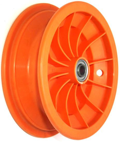 8"x65mm Red Plastic Rim, 35mm Bore, 70mm Hub Length, 35mm x 17mm High Speed Bearings