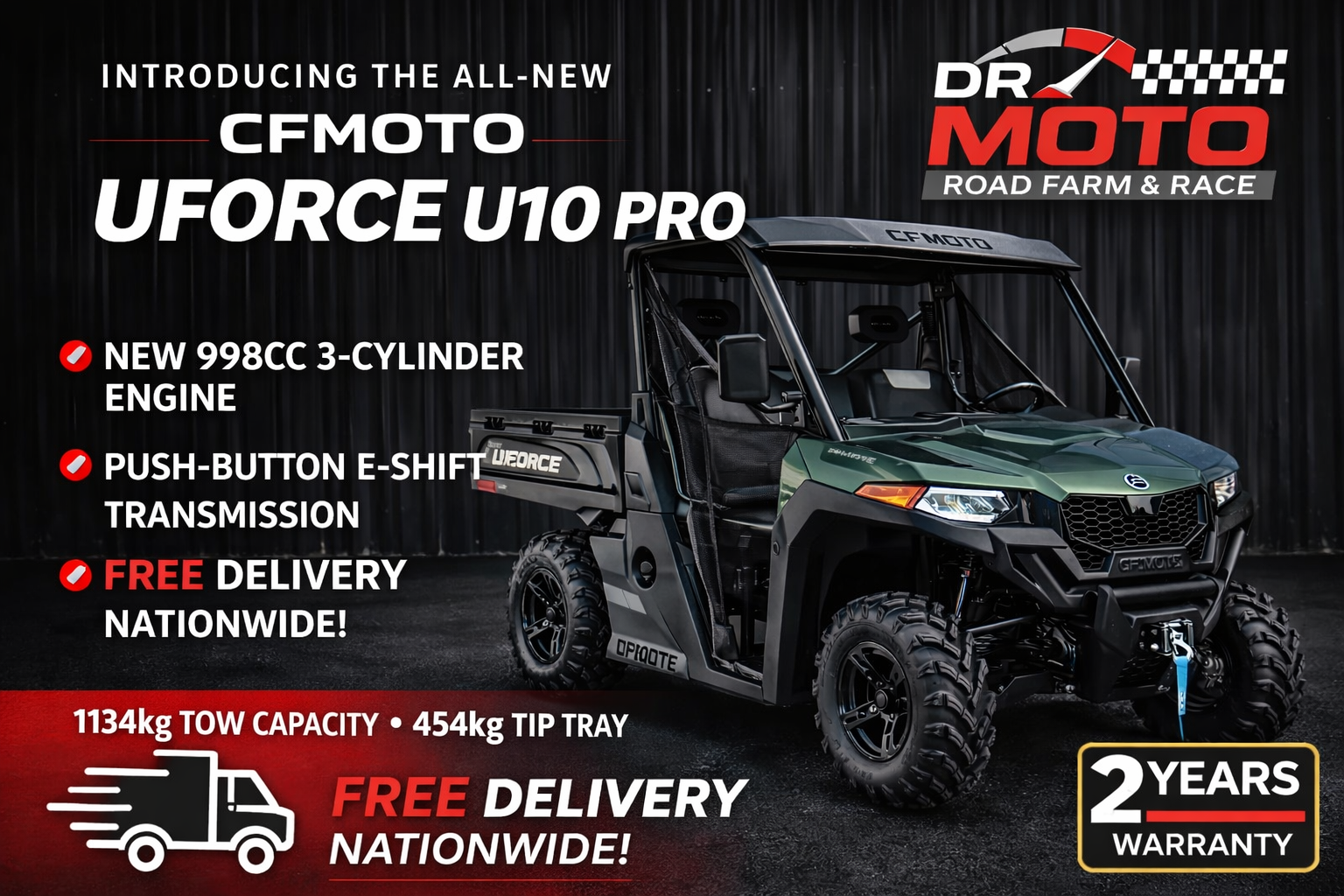 CFMOTO U10 PRO - 3 Cylinder Powerhouse! 1134KG Towing Capacity!