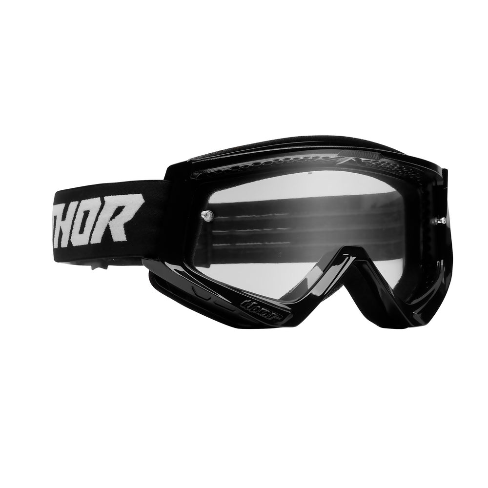 GOGGLES S24 THOR MX YOUTH COMBAT SOLID BLACK/WHITE
