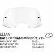 SAMPLE PICTURE - Oakley MX Clear High Impact lens - for Airbrake (OA-57-993), Front Line (OA-102-156-001) and for Mayhem Pro (OA-100-744-001) goggles - have a 93% rate of transmission
