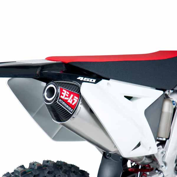 YM-219200D320 Yoshimura RS4 full system for 2008-2017 Suzuki RMZ450 and 2010-2011 RMX450Z - stainless steel and aluminium with carbon fibre end cap