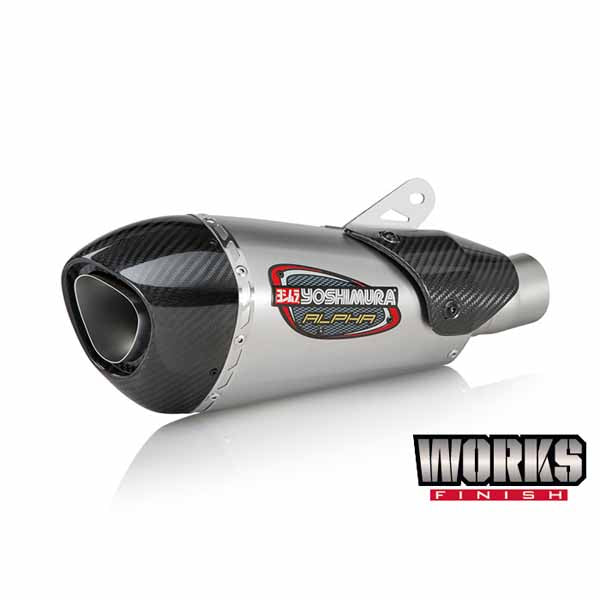 YM-11260BP520 - Yoshimura Alpha T Works Finish Street Series Slip-On (in stainless/stainless/carbon fibre) for 2018 Suzuki GSX250R