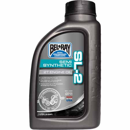 1L - Bel-Ray SL-2 Semi-Synthetic 2T Engine Oil is a semi-synthetic engine oil providing outstanding performance in 2-stroke motorcycle engines.